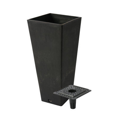 Valencia 10.5"x24"H Square Planter with Water Tray