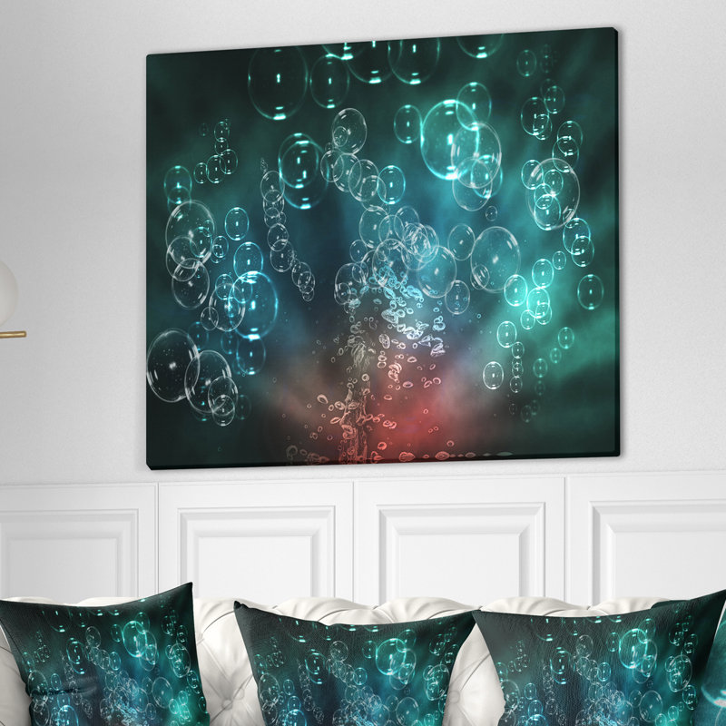 Impression d’art graphique sur toile tendue sous l’eau bubbles, H 30 po x l 40 po x P 1,5 po