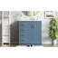 Ensemble de meuble-lavabo 30 po avec lavabo en céramique, armoire de rangement en bois massif, ensemble de meuble-lavabo autoportant avec 3 tiroirs et portes à fermeture douce-857539742