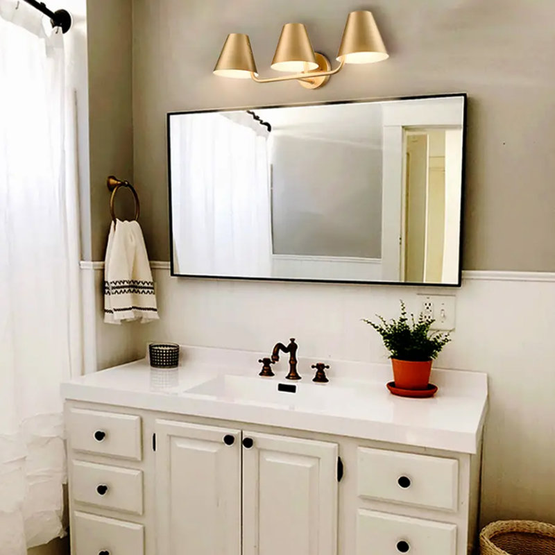 Éclairage pour meuble-lavabo à 3 lumières à intensité variable Aarez, Or