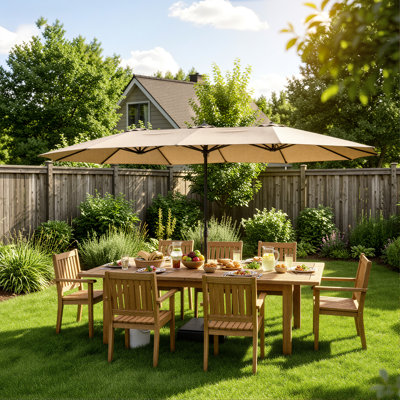 15FT Rectangular Patio Umbrella With Misting System