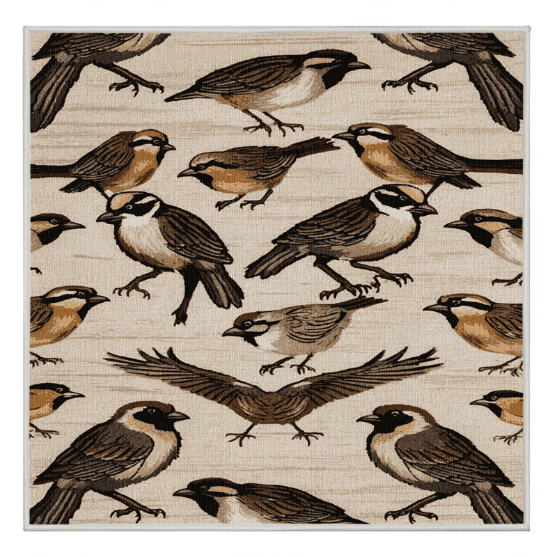  Tapis lavable Cape Sparrow Birds, Carré 4 pi