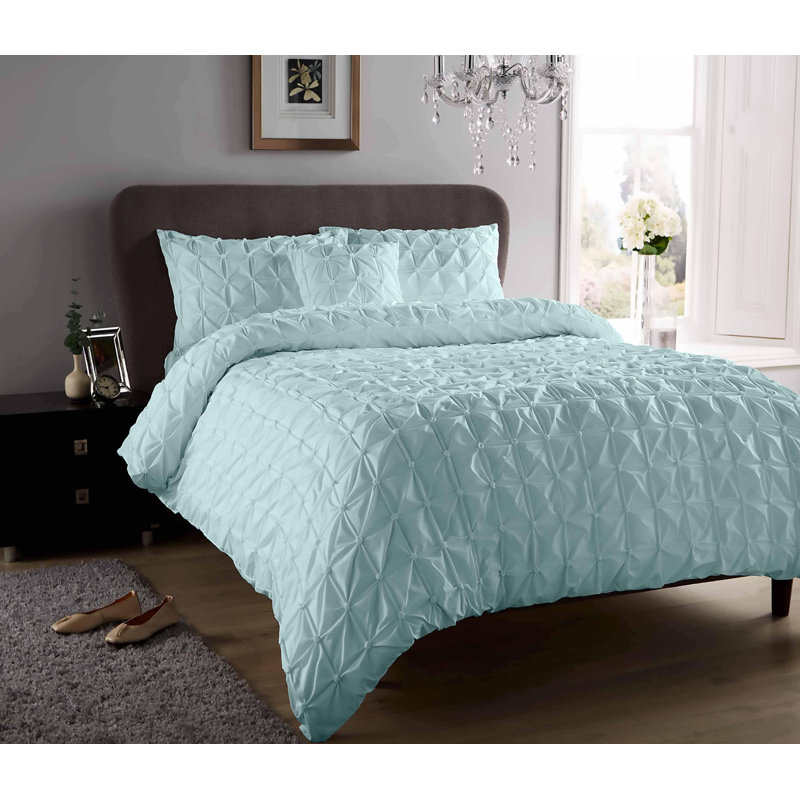 Polyester No Pattern Duvet Cover Set with Pillowcases, Sage, Single Duvet Cover Set + 2 Pillowcases
