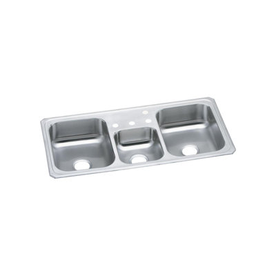 Celebrity 43" L x 22" W Triple Basin Drop-in Kitchen Sink