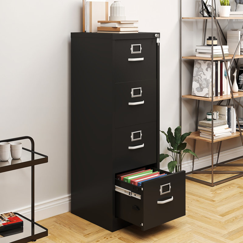 45.8cm Wide 4 -Drawer Steel File Cabinet, Black