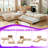 L-Shaped Twin Bed With Trundle & Built-in Desk Corner, 4 Shelves Cabinet & LED Lights-860961867