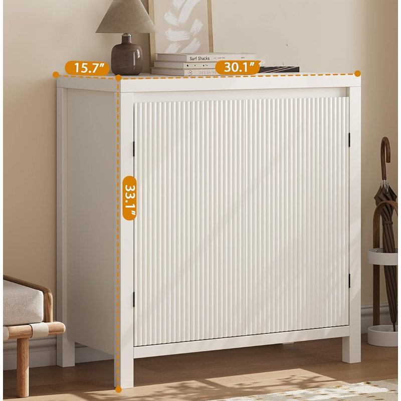 Petite armoire de rangement cannelée avec rangement
