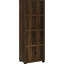 Tour à 3 tablettes en bois d'ingénierie en pin foncé, conception verticale peu encombrante, tour rustique pour décoration intérieure, finition en pin, conception pour économiser de l'espace, tablettes et rangement à 4 compartiments