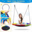Balançoire pour soucoupe 45 po pour enfants, ensemble de balançoire réglable de 440 lb pour la cour ou le terrain de jeu extérieur, support en métal robuste à structure en A