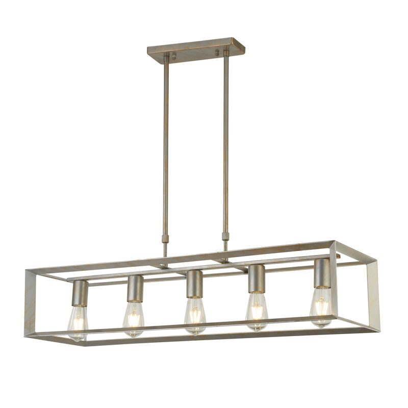 Luminaire suspendu linéaire à 5 lumières pour îlot de cuisine Alondra