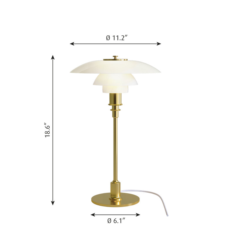 PH Table Lamp, 18.58" H x 11.22" W x 11.22" D , Brass Metalized