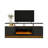70" TV Stand with Electric Fireplace Compartment and LED Lighting-785060374