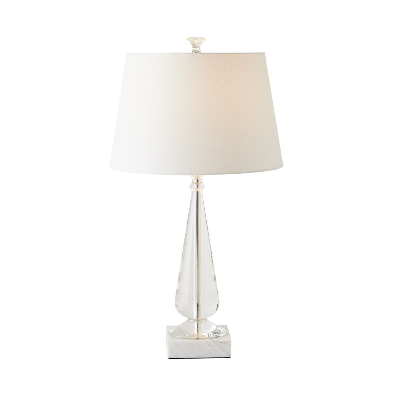 Tapered Crystal Lamp W/Marble Base
