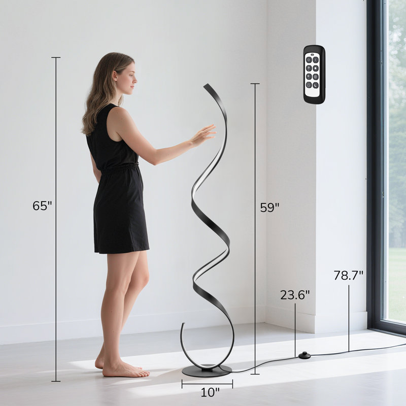 59" Led Dimmable Novelty Floor Lamp With Remote Control
