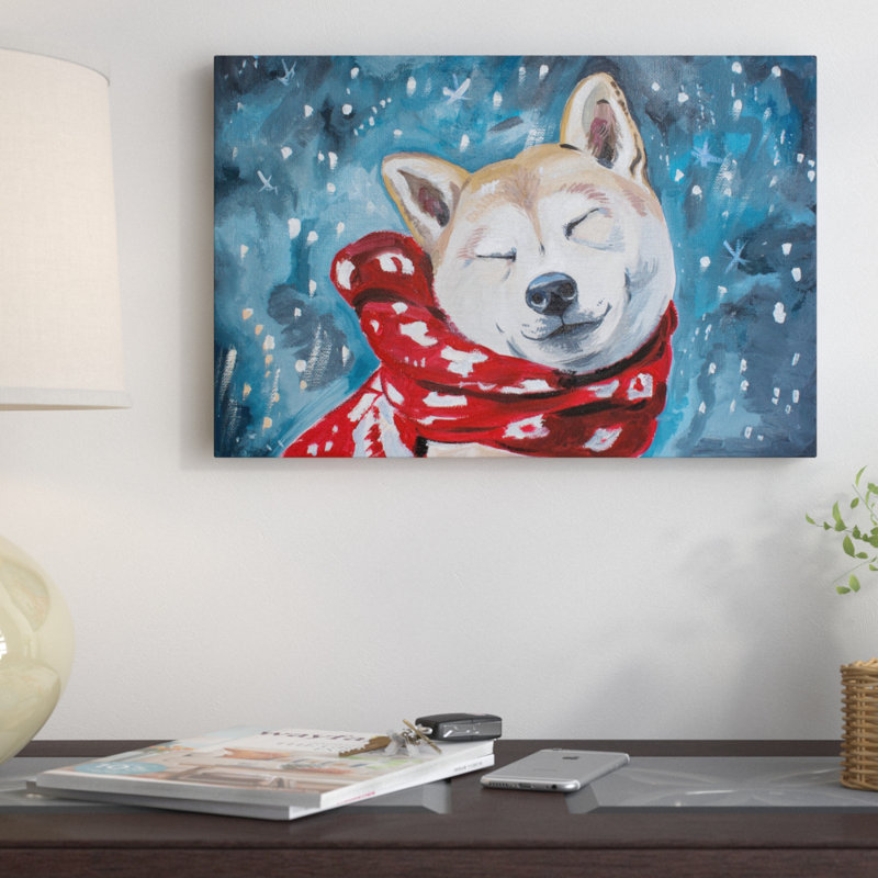 Snowy Midnight 1 Piece Wrapped Canvas Painting, 30 cm H x 46 cm W x 4 cm D