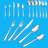 66-Piece Square Cutlery Set,Includes 6 Pieces Of Each Cutlery And Extra Serving Cutlery
