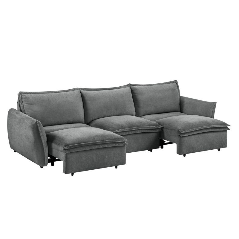 Chenille Power Sofa With Sleeper