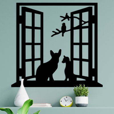 Elegant Black Metal Wall Accessory, 39.4 x 0.6 x 36.2 Inches | 100% Metal Construction (Thickness: 0.06 Inches) | Perfect for Home Decor, Unique Design, Easy to Hang | Ideal for Living Room & Office Spaces