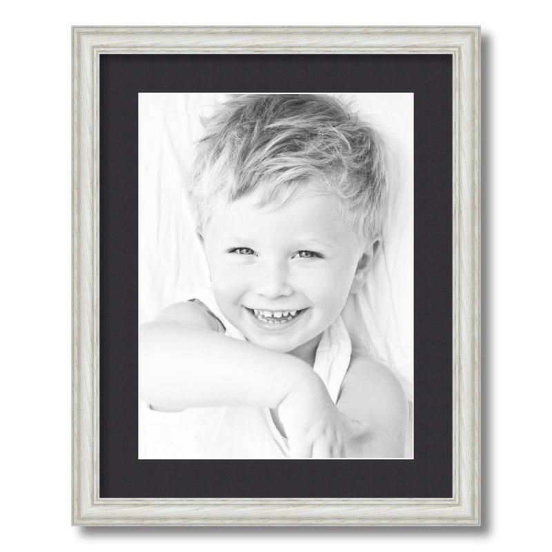 Wood Matte Picture Frame with Mat, Black