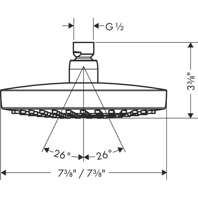 Pomme de douche 2,0 GPM, Nickel brossé