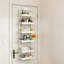 Organisateur de garde-manger au-dessus de la porte, support de rangement suspendu réglable à 6 niveaux avec paniers, support à épices de cuisine en métal robuste pour porte ou fixation murale, solution compacte pour garde-robe de salle de bain