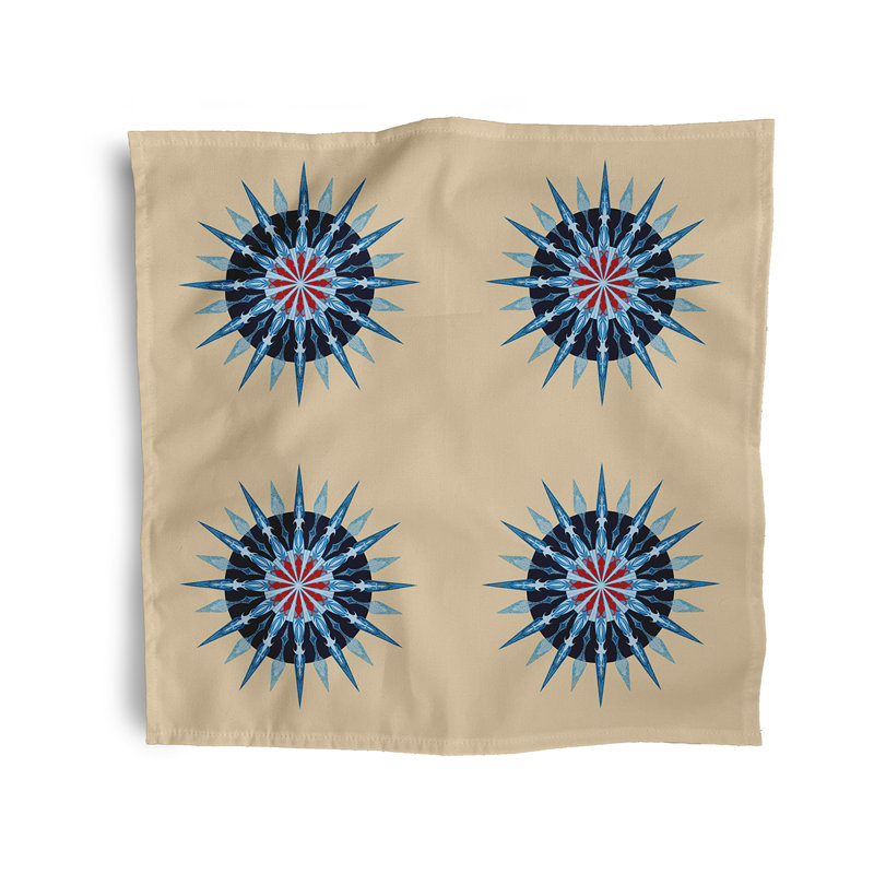 Chessy Polyester Geometric Square Napkin, Taupe