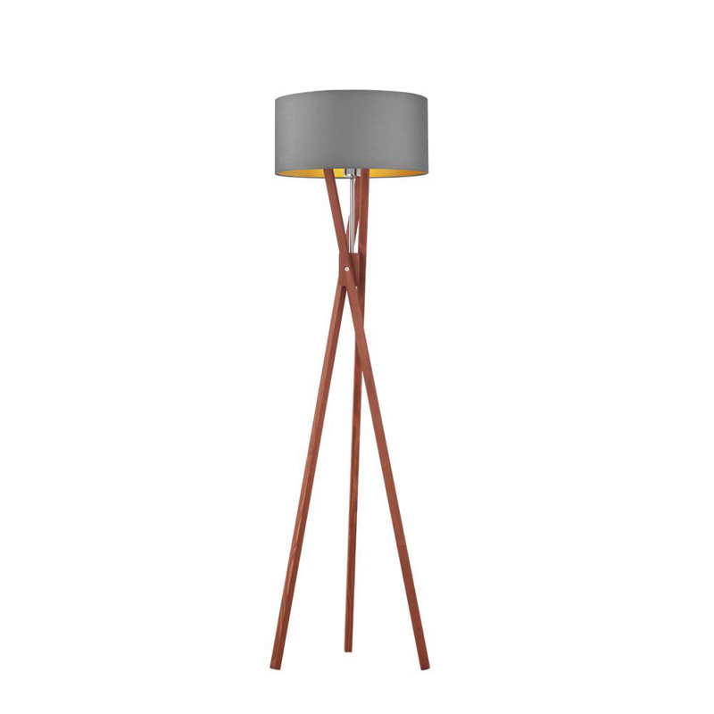Quinnlynn 150cm Tripod Floor Lamp, Grey, Brown