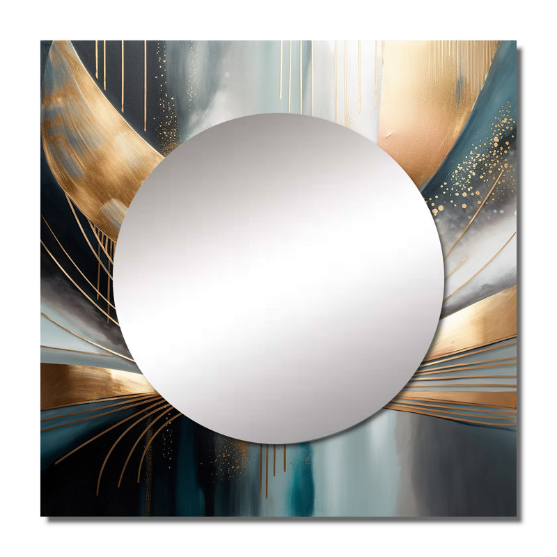 Avinaash - Abstract Marble Large Square Mirror Wall Decor For Bedroom, 23" x 23"