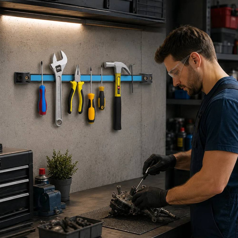 8-Pack Metallic Magnetic Tool Holder Strip