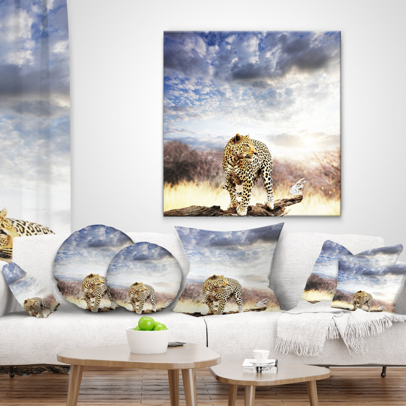 Coussin lombaire en ciel africaine leopard