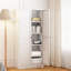 Organisateur de garde-manger autoportant en métal blanc de 61 po, 4 tablettes réglables, 110 lb par tablette, 30 outils de configuration, surface de teinture, profilé peu encombrant avec capacité de 110 lb, assemblage, coffre-fort familial,