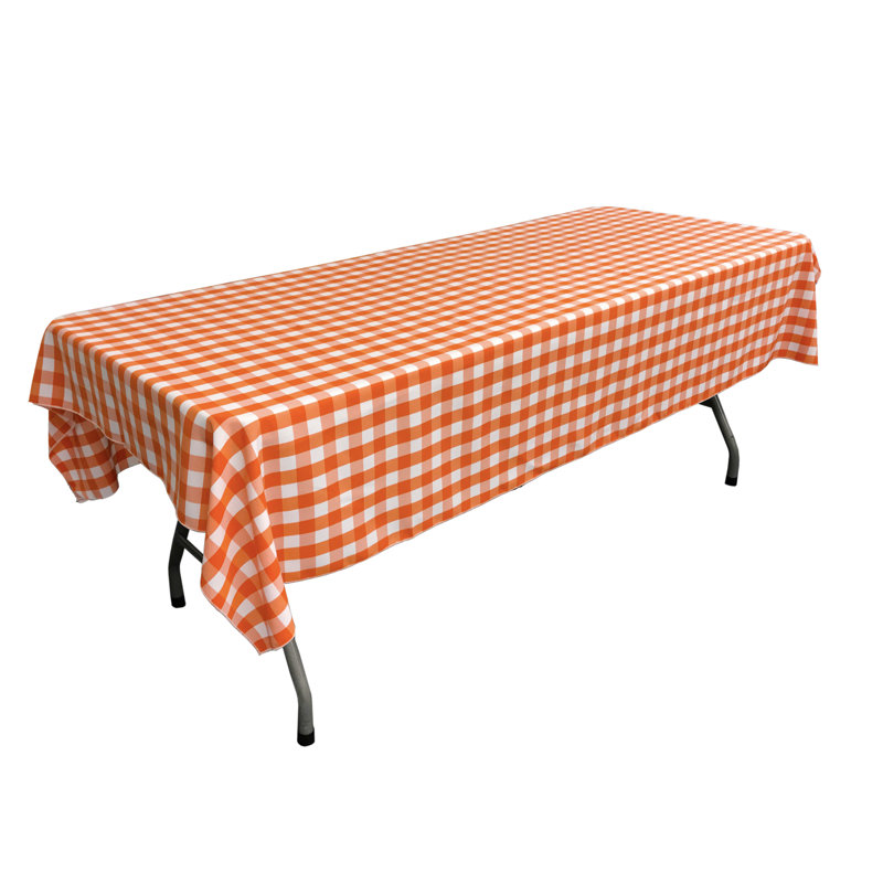 Gingham Tablecloth, 84" x 60", Orange