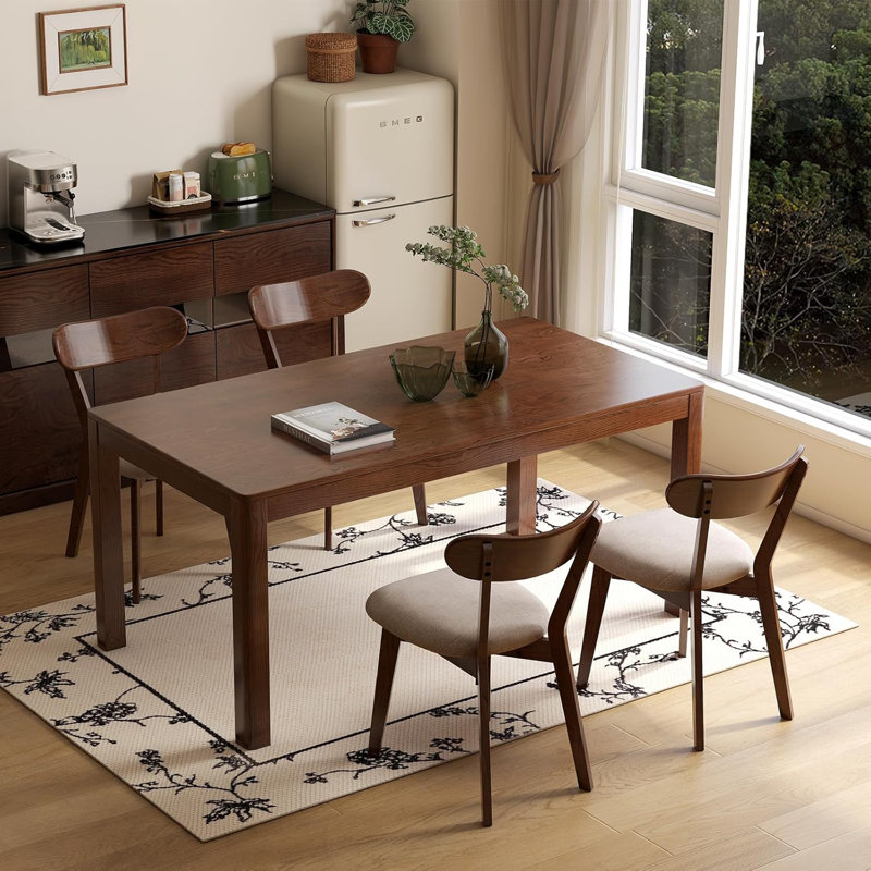 Chaises de salle à manger rembourrées Hoopes, 6, Beige, Brun