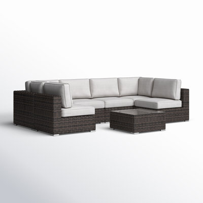 Cristofer Fully Assembled 4 - Person Seating Group with Cushions | Convenient wicker patio sofa