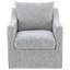 Fauteuil d'appoint pivotant Jira, accoudoirs inclinés, revêtement gris rayé-129099740