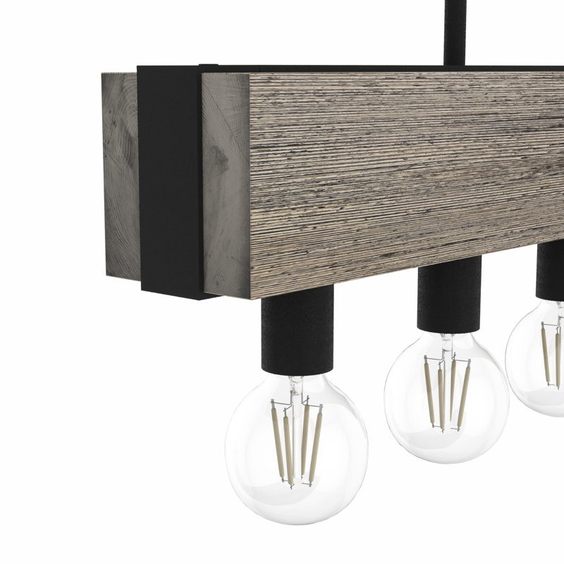 Donelson 7 - Light Kitchen Island Linear Pendant, Rustic Iron