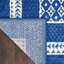 Géométrique bleu / blanc intérieur-1145961519