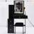 Black Entryway Desk And Stool - 2 Ac & , Touch Control Led Mirror With , American Style Small Space- Vanity Table Chair , + Power Station, Sliding Mirror, Option, ,-1752771151