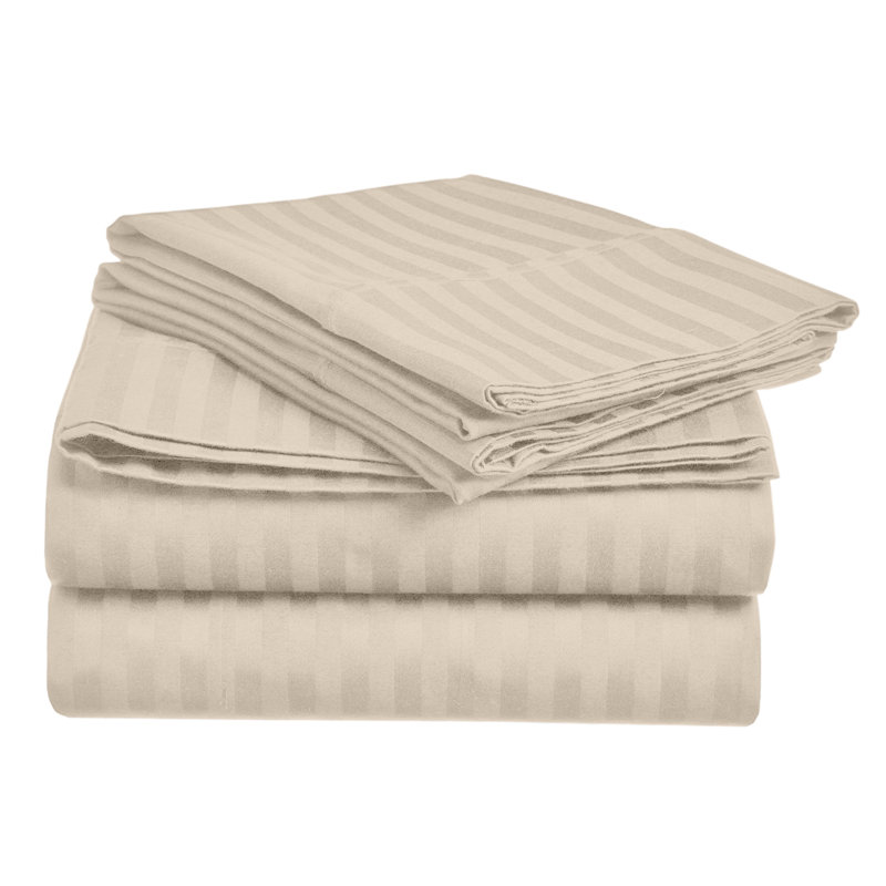 Ensemble de draps Matiah, Ensemble de draps pour lit très grand californien, Ivoire