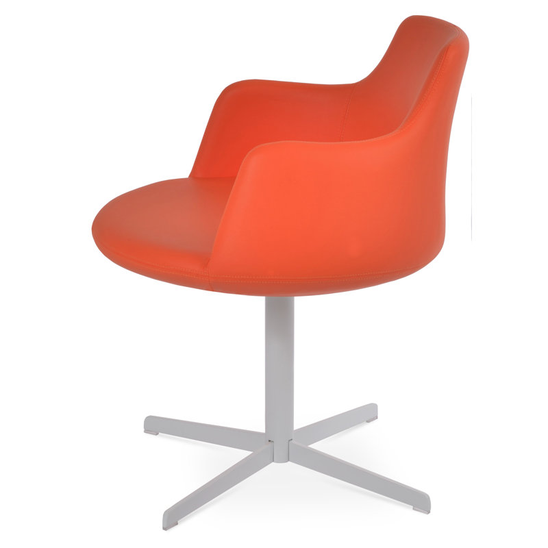 Derviche 4 étoiles chaise, blanc, Camira Wool - Orange