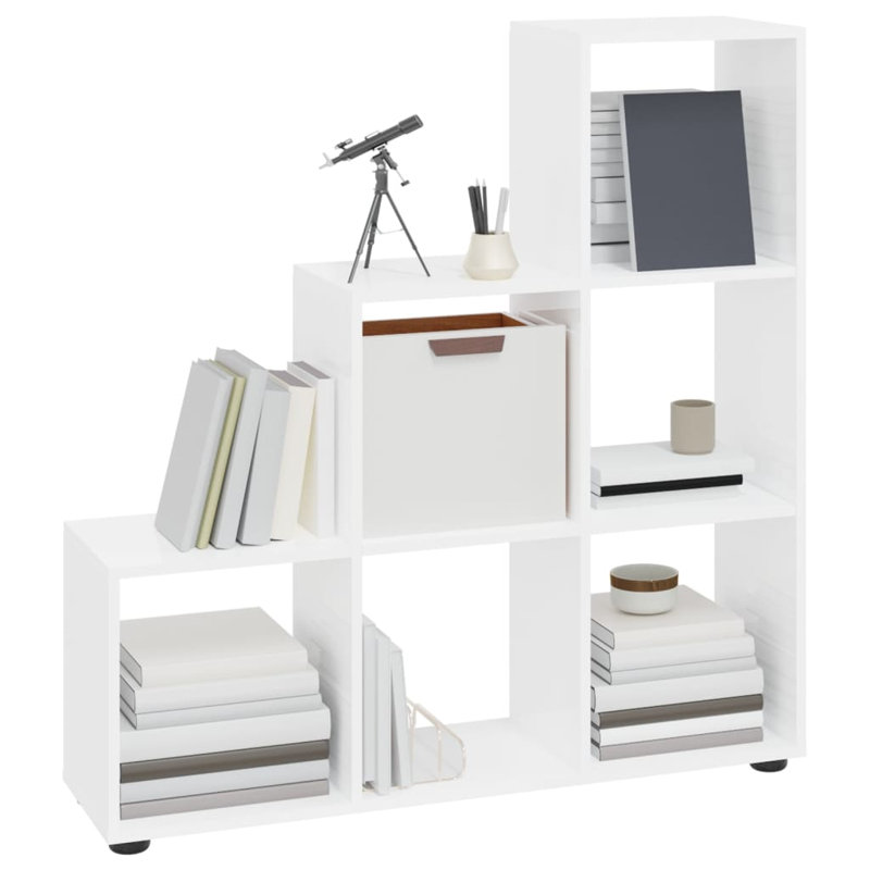 Tambellini Cube Bookcase, High Gloss White, 104 x 29 x 107 cm