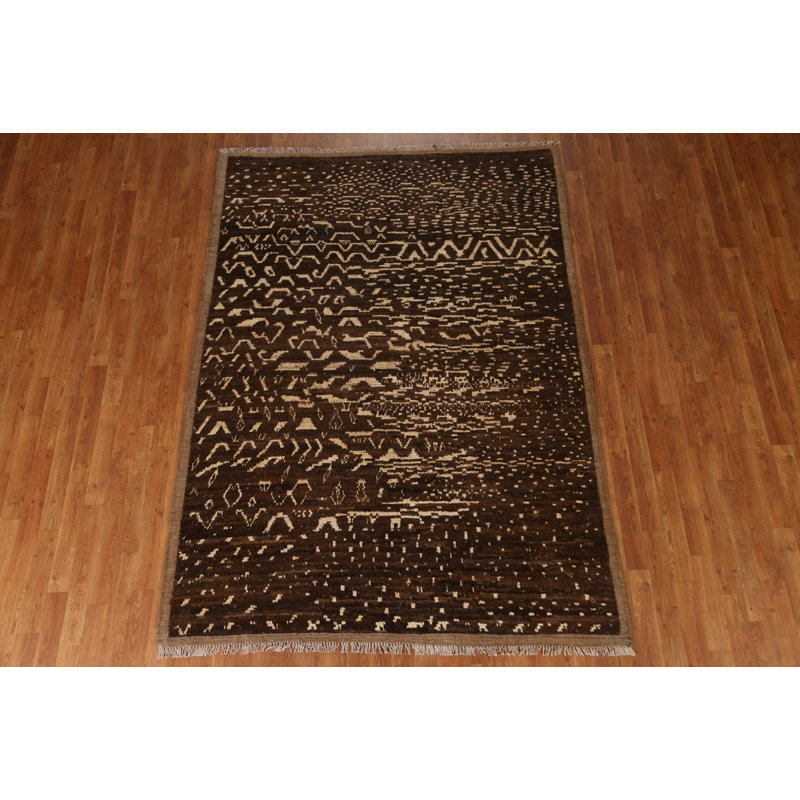 Tapis brun marocain oriental 6 x 8