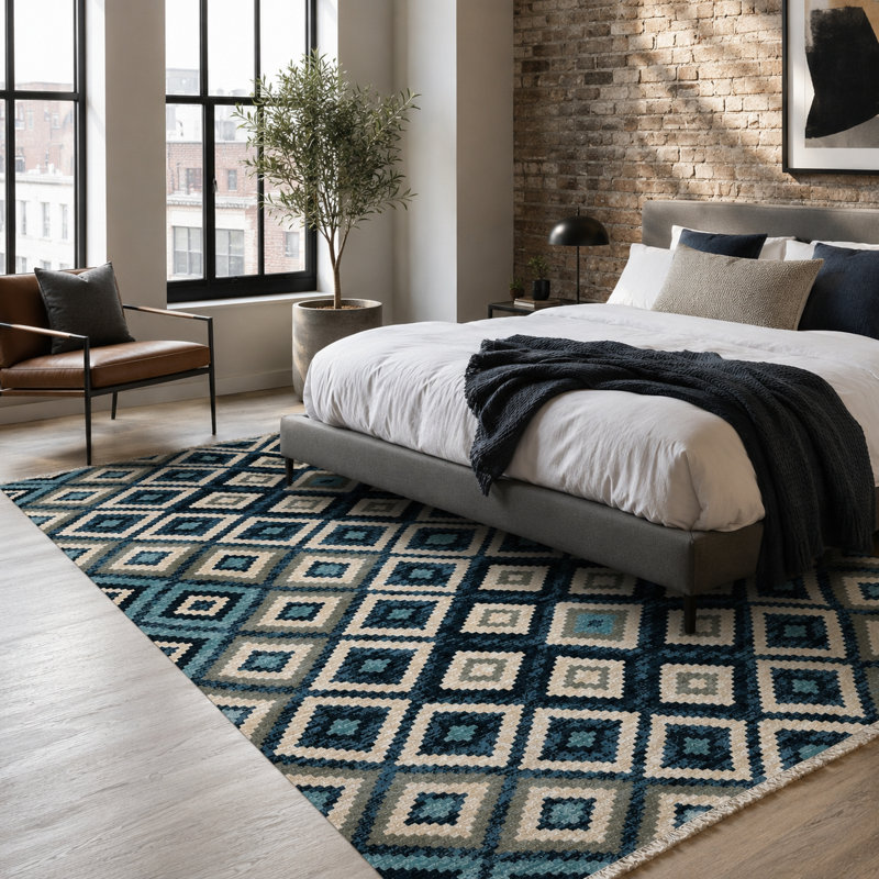 Oriental Cotton and Chenille Flatweave Area Rug, 155 x 230 cm