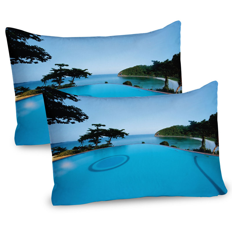 Ensemble de 2 taies décoratives Ambesonne Turquoise, H 20 po x l 36 po