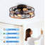 Ventilateur de plafond encastré avec télécommande réversible à 6 vitesses Farmhouse Bronze antique Farmhouse-130156484