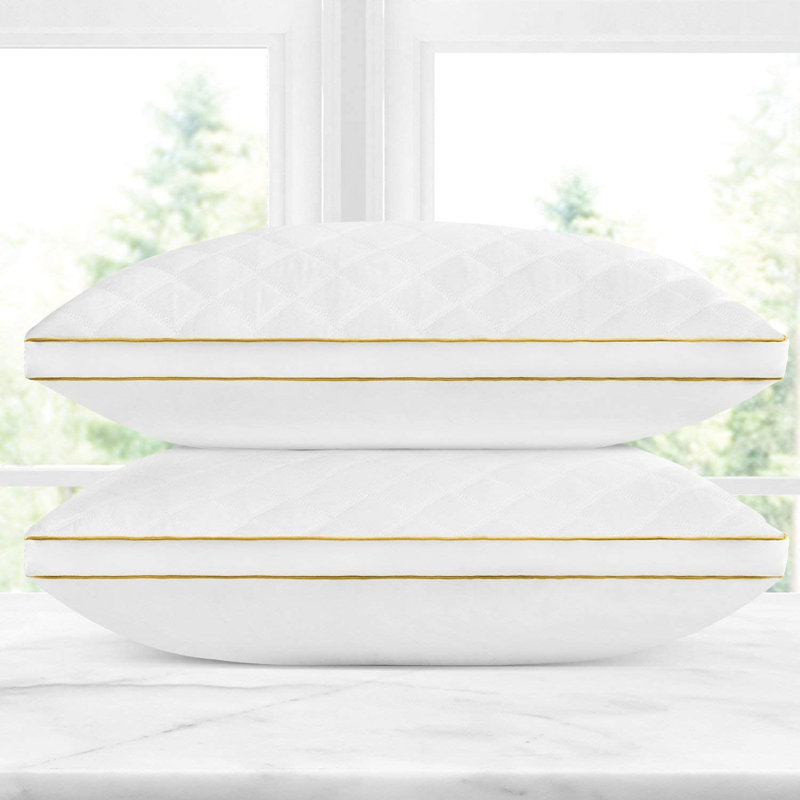 Oreiller matelassé de luxe italien, format Queen, ensemble de 2, oreillers de literie doux et confortables