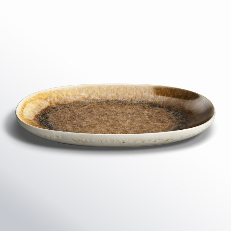 Point Lobos Stoneware Platter, 1" H x 8.5" W x 14" D