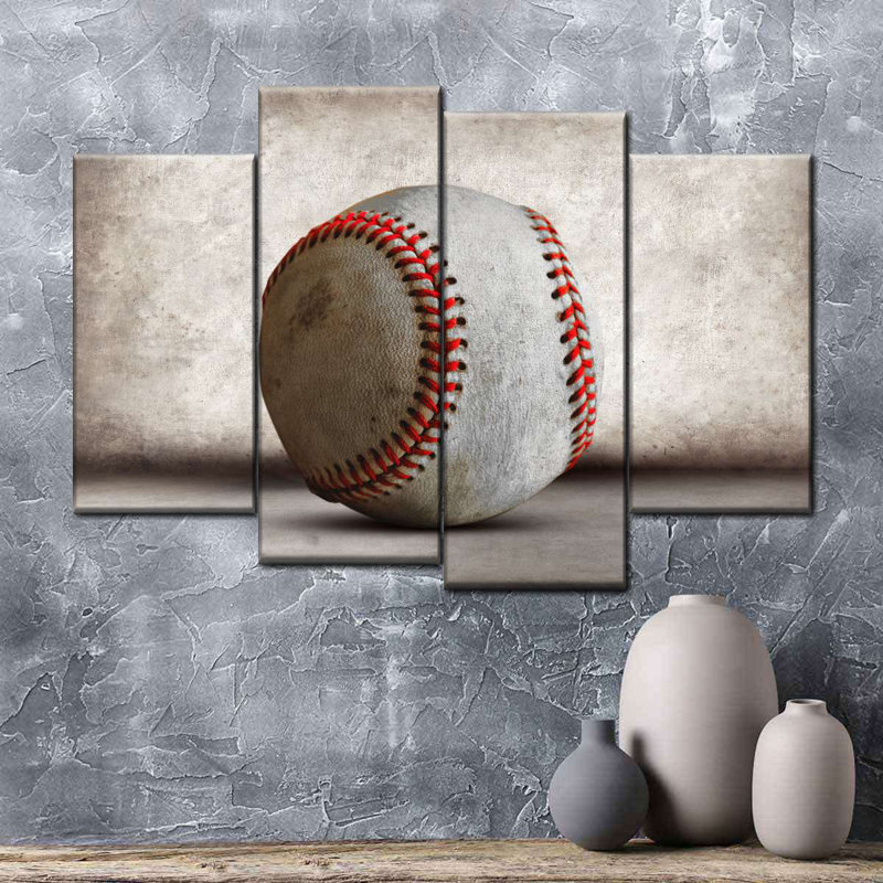" Worn Out Baseball " by Ivan S 4 - Pieces, 42" H x 68" W x 1.25" D