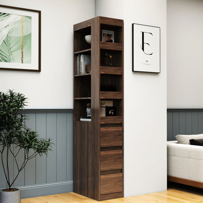 Armoire de rangement à 3 niveaux et à 3 tiroirs de 71,28 po de hauteur et 19,99 po de largeur et 11,91 po de largeur pour la salle à manger