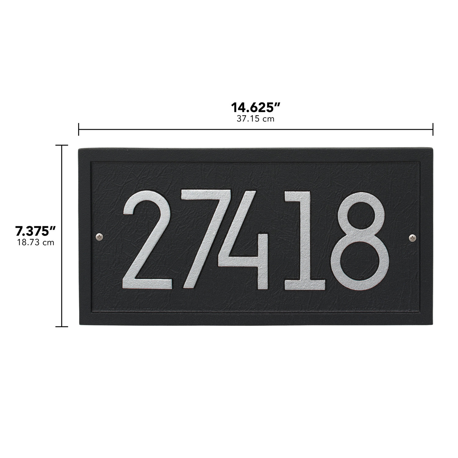 Address Plaque, Black/Silver, Yes